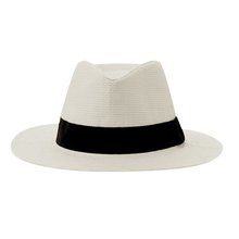 Sombrero ajustable de paja blanca con cinta exterior Bla