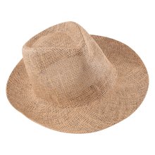 Sombrero de papel con cinta Marrón