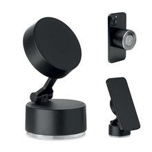Soporte magnético para teléfono con succión al vacío Negro