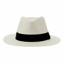 Sombrero ajustable de paja blanca con cinta exterior Bla