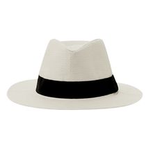 Sombrero ajustable de paja blanca con cinta exterior Bla