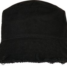 Sombrero Bob Algodón Borde Deshilachado Black