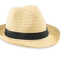 Sombrero Paja con Cinta Poliéster Negro