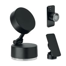 Soporte magnético para teléfono con succión al vacío Negro