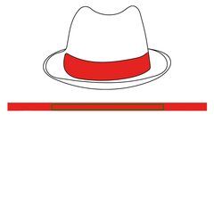 Sombrero de Paja de Papel Ala Corta T.59 | Cinta poliester roja