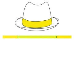 Sombrero de Paja Unisex Ala Corta | Cinta nw amarilla | 420 x 20