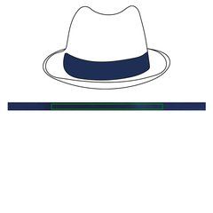 Sombrero de Paja Unisex Ala Corta | Cinta nw azul marino | 420 x 20