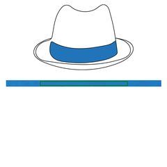 Sombrero de Paja Unisex Ala Corta | Cinta nw azul royal | 420 x 20