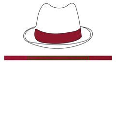 Sombrero de Paja Unisex Ala Corta | Cinta nw burdeos | 420 x 20