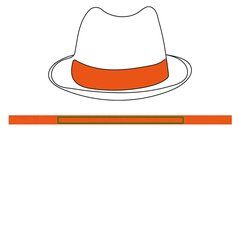Sombrero de Paja Unisex Ala Corta | Cinta nw naranja flu | 420 x 20