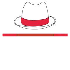 Sombrero de Paja Unisex Ala Corta | Cinta nw roja | 420 x 20