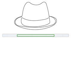 Sombrero de Paja Unisex Ala Corta | Cinta poliester blan | 420 x 20