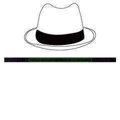Sombrero de Paja Unisex Ala Corta | Cinta poliester negr | 420 x 20