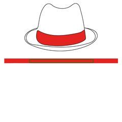 Sombrero de Paja Unisex Ala Corta | Cinta poliester roja | 420 x 20