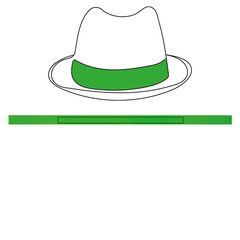 Sombrero de Paja Unisex Ala Corta | Cinta poliester verd | 420 x 20
