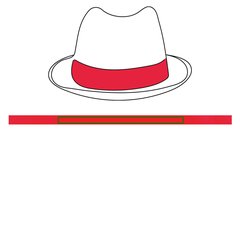 Sombrero Poliéster Talla Única 59 | Cinta nw roja | 420 x 20