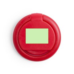 Soporte adhesivo para smartphone con anilla y moneda para carro | Frontal Cara A | 15 x 10