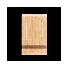 Soporte para móvil de bambú 2 ranuras | Delantera | 55 x 55