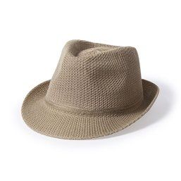 Sombrero de alta calidad en material sintético tipo panamá Marrón