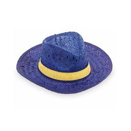 Sombrero de paja en colores con opción de estampado en cinta Azul Royal