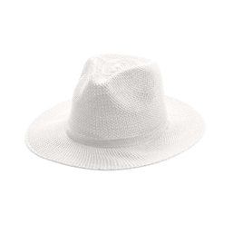 Sombrero de poliéster tipo panamá Blanco