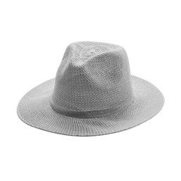 Sombrero de poliéster tipo panamá Gris