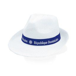 Sombrero elegante de poliéster con diseño panamá Blanco