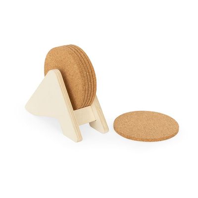 Soporte con posavasos de corcho