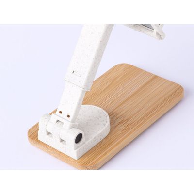 Soporte plegable de caña de trigo y bambú