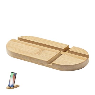Soporte de Bambú para Móvil y Tablet