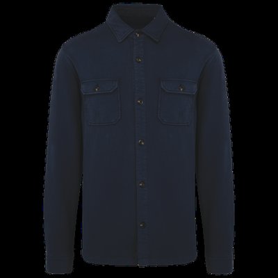 Sobrecamisa felpa perchada hombre Washed Navy Blue 3XL
