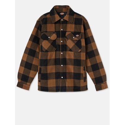 Sobrecamisa polar a cuadros Khaki / Black M