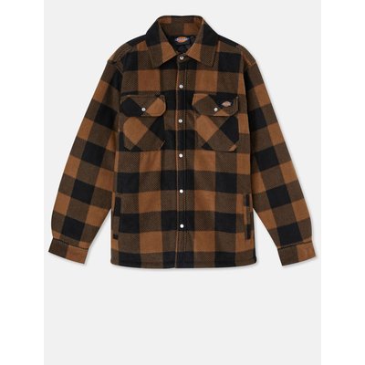 Sobrecamisa polar a cuadros Khaki / Black S