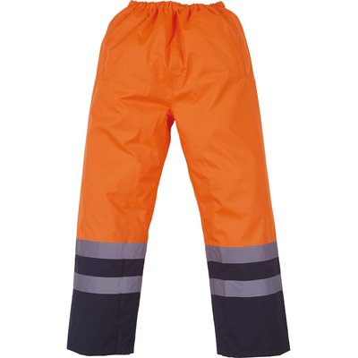 Sobrepantalón impermeable de alta visibilidad Hi Vis Orange / Navy S