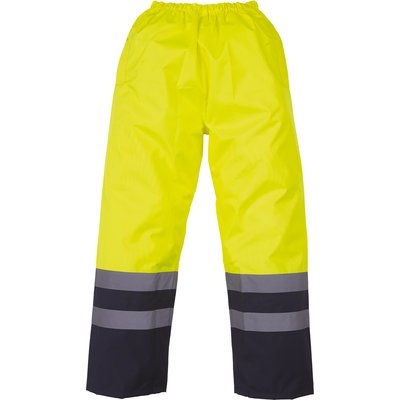 Sobrepantalón impermeable de alta visibilidad Hi Vis Yellow / Navy L