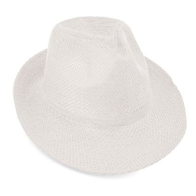 Sombrero Ala Ancha de Poliéster Blanco