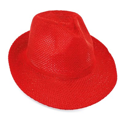 Sombrero Ala Ancha de Poliéster Rojo