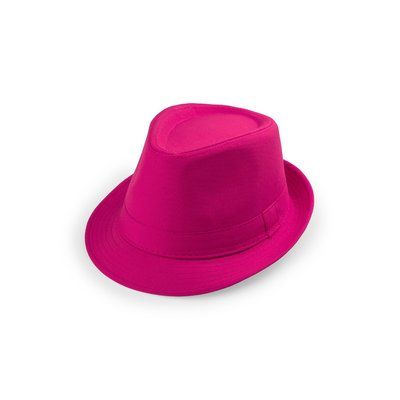 Sombrero de algodón y poliester de color vivo Fucsia