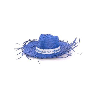 Sombrero de paja con acabados en flecos filagarchados