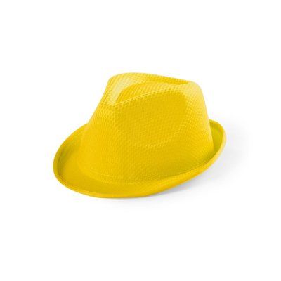 Sombrero niño de poliéster personalizable en cinta Amarillo