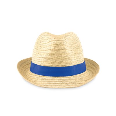 Sombrero Paja con Cinta Poliéster Azul Royal