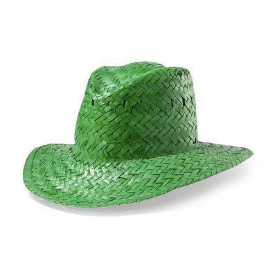 Sombrero de paja en colores con opción de estampado en cinta Verde
