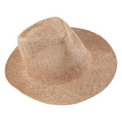 Sombrero de papel con cinta Marrón