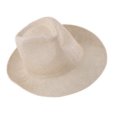 Sombrero de papel con cinta Natural