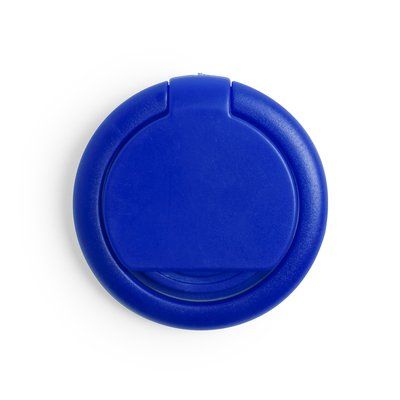Soporte adhesivo para smartphone con anilla y moneda para carro Azul