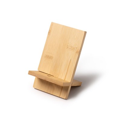 Soporte de bambú y carga de móvil