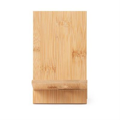 Soporte de bambú y carga de móvil