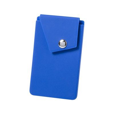 Soporte para móvil adhesivo con tarjetero Azul