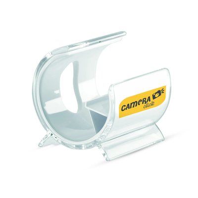 Soporte plástico transparente para móvil