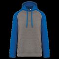 Sudadera bicolor con capucha Grey Heather/Sporty Royal Blue M